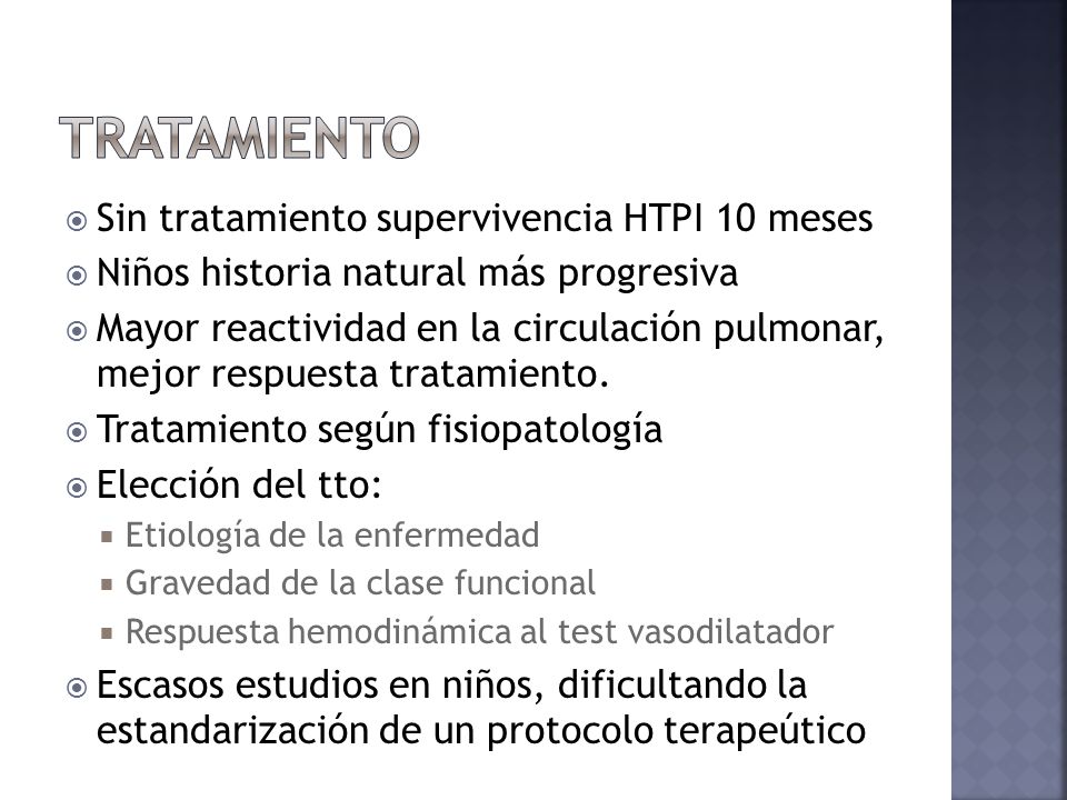 Hipertensión pulmonar esperanza de vida en lactantes